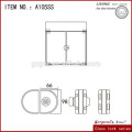 Cerradura de cristal de la puerta de la bisagra de plata que desliza con la llave 2pcs